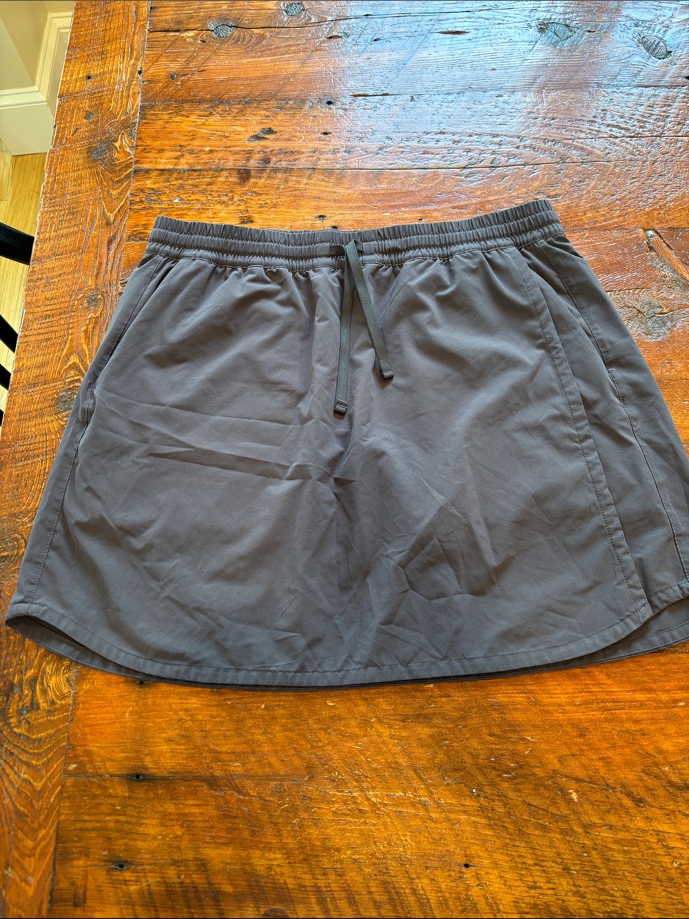 Patagonia Dark Gray Wrap Skirt with Built-In Shorts & Side Pockets